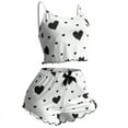 thumbnail image 1 of GILIGEGE Pajama Sets for Women 2 Piece Womens Pajama Sets 2 Piece Lounge Set Women Women's Underwear Love Print Design Shorts Underwear Set Black L, 1 of 3