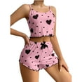 thumbnail image 1 of GILIGEGE Pajama Sets for Women 2 Piece Womens Pajama Sets 2 Piece Lounge Set Women Women's Underwear Love Print Design Shorts Underwear Set Pink 3Xl, 1 of 4