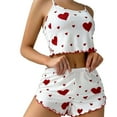 thumbnail image 1 of GILIGEGE Pajama Sets for Women 2 Piece Womens Pajama Sets 2 Piece Lounge Set Women Women's Underwear Love Print Design Shorts Underwear Set Red 3Xl, 1 of 8