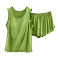 thumbnail image 1 of GILIGEGE Pajamas for Women Set Jogging Suit Set Two Leisure Sports Tank Top and Shorts Trouser Suit Short Sporty Leisure Suit Sweatsuit Outfits Sleepwear Set Summer Soft Casual Lounge Sets, 1 of 4