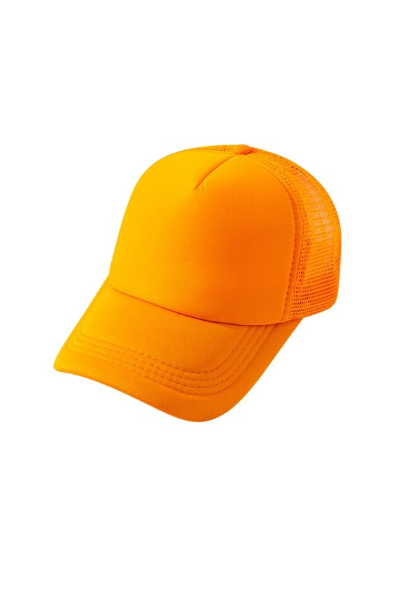 Polyester Foam Mesh Snapback Baseball Cap Vintage Washed Soft Crown Baseball Cap Mesh-Back Ball Cap Solid Two Toned Blank Hat Mesh Rope Cap for Running Workouts Fit All Seasons Gold