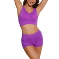 thumbnail image 1 of GILIGEGE Push Up Bra and Panty Sets for Women Underwear Sets for Women with Boyshort Sports Bra Women's Fitness Running Yoga Vest Without Rims Large Size Breathable Sports Bra Set Purple Xxl, 1 of 8