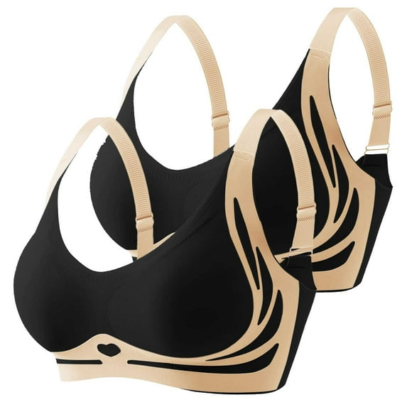 GILIGEGE Push Up Bras for Women High Support No Underwire Wireless Bra Full Coverage Padded Support Bra for Lift Bralette Everyday Seamless Tshirt Bras Smoothing Bra Anti Sagging Bras Bra Comfy Bras