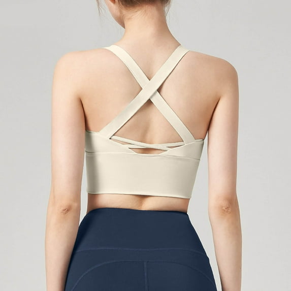 GILIGEGE Racerback Sports Bras for Women High Support No Underwire Seamless Wireless Bra Full Coverage Padded Support Bra for Yoga Gym Workout Fitness Summer Sports Shockproof Outwear Running Yoga Ta