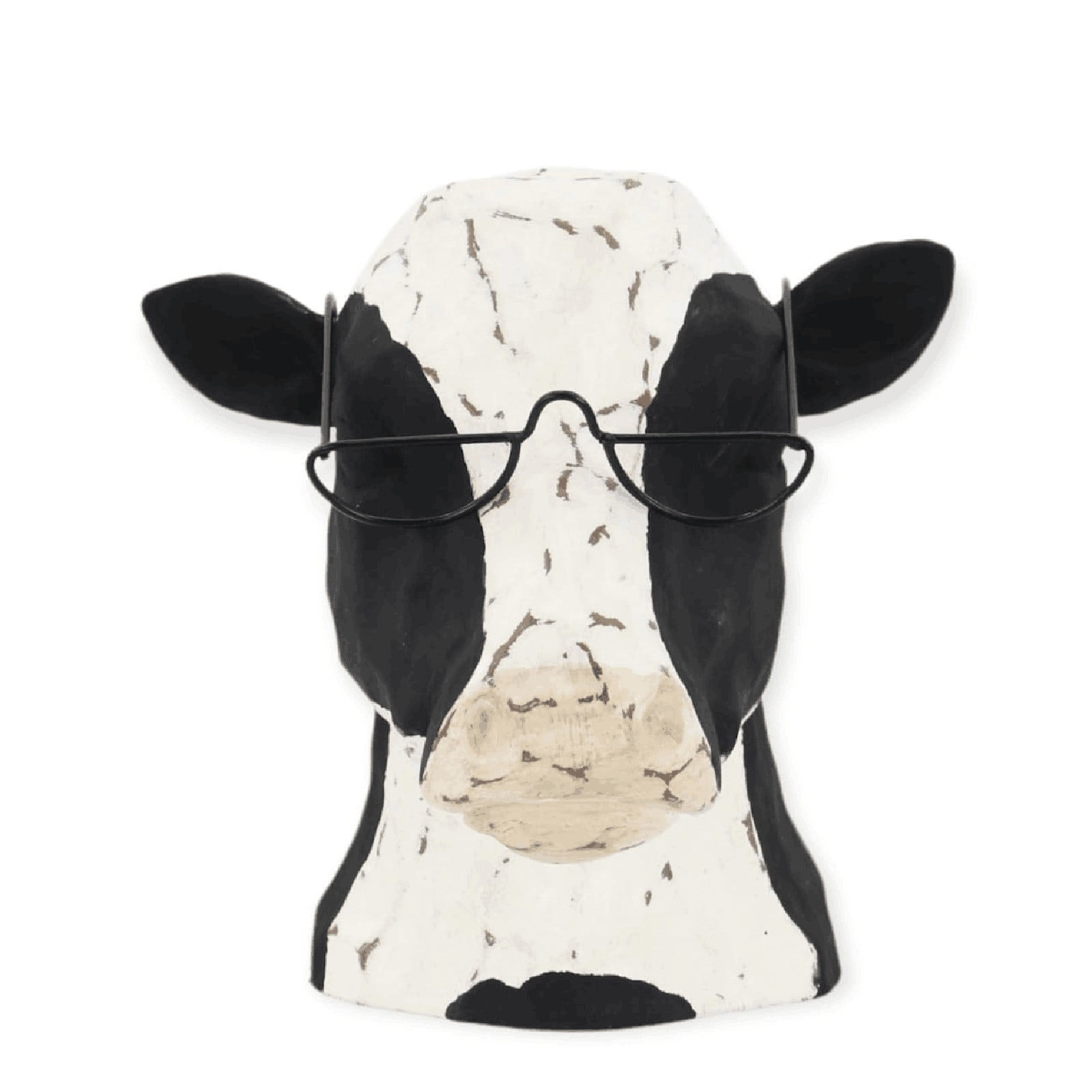 GILIGEGE Rack Black & White Decorative Cow Head Wearing Glasses Fun Cow ...
