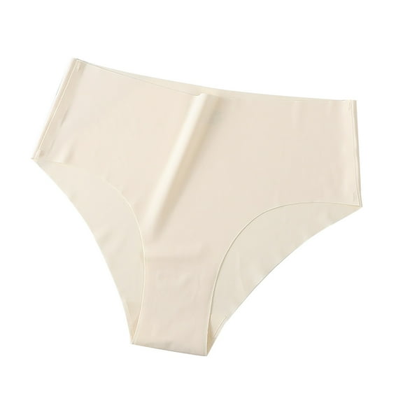 GILIGEGE Seamless Panties for Women No Show High Waist Womens Underwear Underwear for Women High Waisted No Show Bikini Silky Soft Briefs Khaki M