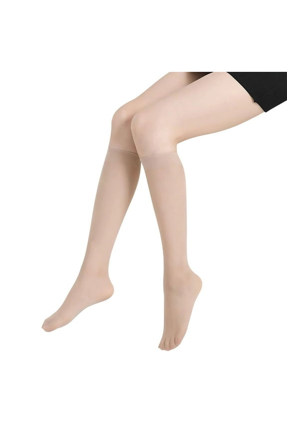 Sheer Knee High Socks for Women,Nylon Sheer Stocking Socks with Reinforced Toe 3 Pairs Of Women's Silk Thigh High Socks Nylon Socks for Women's Party Tights