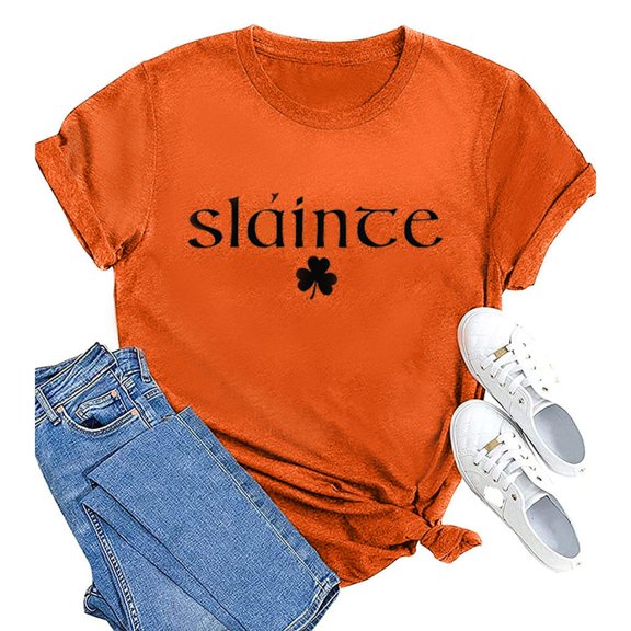 GILIGEGE St Patricks Day Shirt for Women Irish Festival Tops Graphic Tees for Women Pullover Blouse Funny St Patricks Day T Shirts Short Sleeve Funny Saint Patrick's Tunic Tops Crewneck