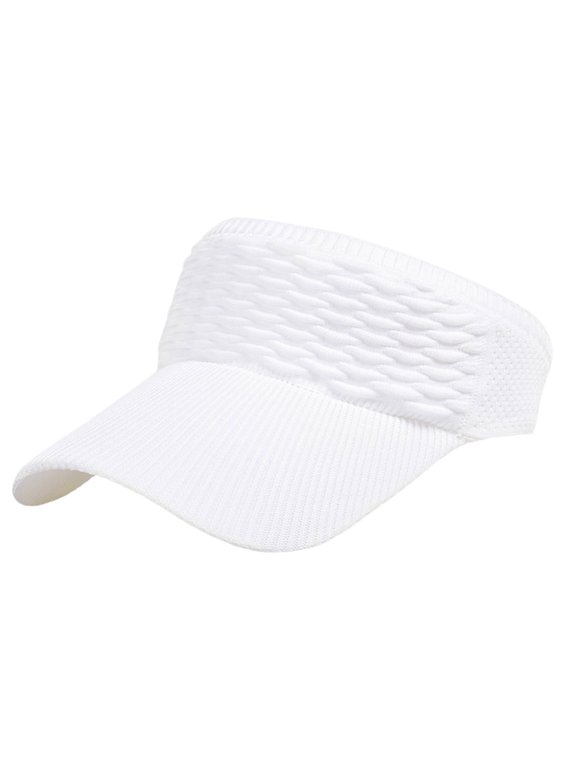 Straw Sun Visor for Women Foldable, Roll Up Hat Wide Brim Ponytail Friendly Cap with Chin Strap Upf 50+ Protection Beach Hat Adjustable Large Brim Cap for Summer Travel, Beach & Pool White