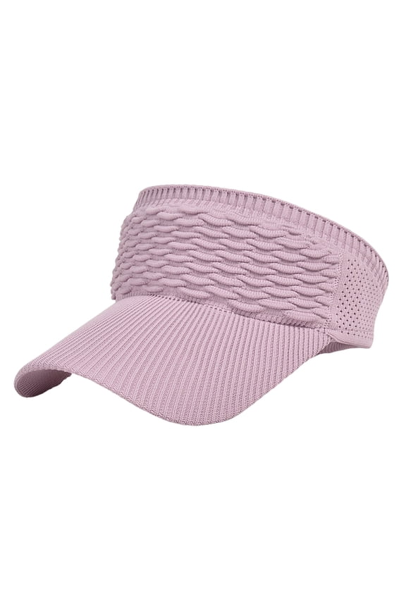Straw Sun Visor for Women Foldable, Roll Up Hat Wide Brim Ponytail Friendly Cap with Chin Strap Upf 50+ Protection Beach Hat Adjustable Large Brim Cap for Summer Travel, Beach & Pool Pink
