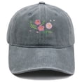 thumbnail image 1 of GILIGEGE Summer Embroidered Floral Baseball Cap Washed Baseball Cap Adjustable Dad Hat Women's Vintage Hat Plant Baseball Cap Gardening Hat Gifts for Women Girl Dirts Hats Grey, 1 of 4