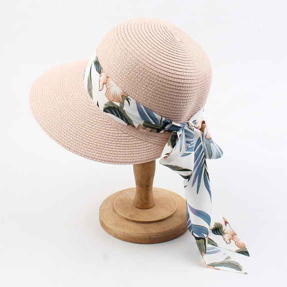GILIGEGE Sun Hats for Women with Ribbons Upf 50+ Women's Lightweight Foldable/Packable Beach Sun Hat,Beach Sun Hat Summer Garden Straw Hat Cap Womens Beach Hat Foldable Floppy Roll Up Summer Hats Cap