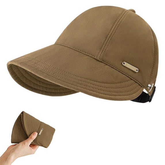 GILIGEGE Sun Hats for Women,Wide Brim UV Hat Quick Dry Foldable Bucket Hat with Ponytail Opening Breathable Adjustable Fit Fishing Hats for Beach Travel Hiking Gardening Coffee A