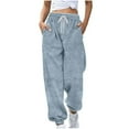 thumbnail image 1 of GILIGEGE Sweatpants for Women 2025 Trendy Fuzzy Cinch Bottom Sweatpants Drawstring Waist Warm Lounge Trousers Winter Comfy Baggy Pant with Pocket Light blue L, 1 of 5