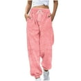 thumbnail image 1 of GILIGEGE Sweatpants for Women 2025 Trendy Fuzzy Cinch Bottom Sweatpants Drawstring Waist Warm Lounge Trousers Winter Comfy Baggy Pant with Pocket Pink M, 1 of 5