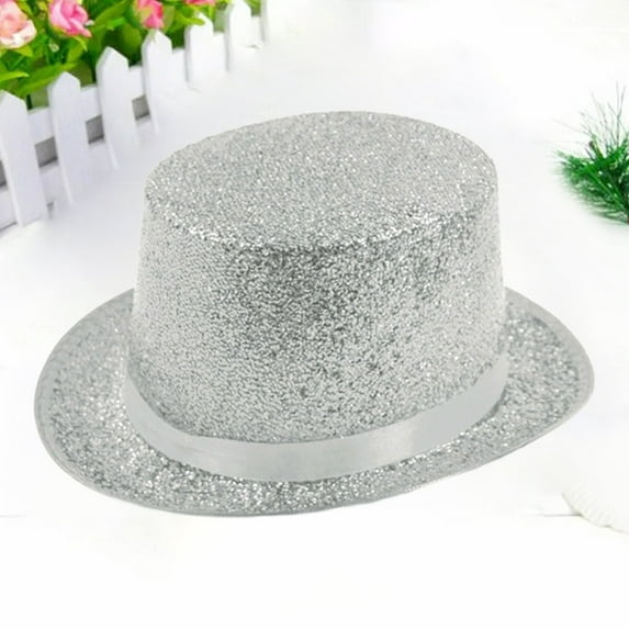 GILIGEGE Top Hats for Men Women Adults,Shiny Magician Hat Tuxedo Hat Victorian Dress Up Christmas Halloween Top Hats Men's Festive Jazz Hat Stage Performance Faced Flat Hat