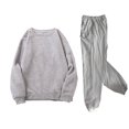 thumbnail image 1 of GILIGEGE Two Piece Sets for Women Women's Fashionable Sports Casual Solid Color Jacket Sweatshirt Trousers Round Neck Suit F L, 1 of 6