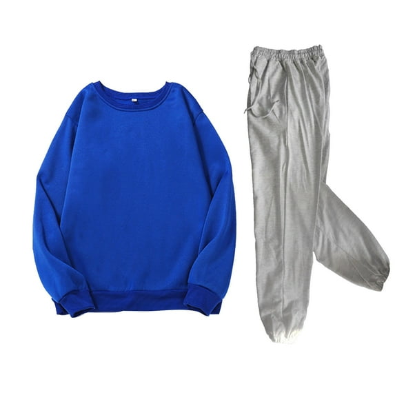 GILIGEGE Two Piece Sets for Women Women's Fashionable Sports Casual Solid Color Jacket Sweatshirt Trousers Round Neck Suit L L