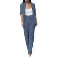thumbnail image 1 of GILIGEGE Two Piece Sets for Women Womens Fall Fashion 2 Piece Sets Open Front and Slim Fit Pants Suits Set Light Blue 3Xl, 1 of 7