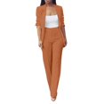 thumbnail image 1 of GILIGEGE Two Piece Sets for Women Womens Fall Fashion 2 Piece Sets Open Front and Slim Fit Pants Suits Set Orange M, 1 of 7