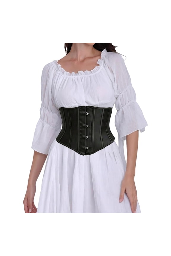 Underbust Corset Tops for Women,Adult Halloween Costumes,Lace Up Bustier,Waistband,Waspie Corset Underbust Waist,Woman 2026 Cosplay Historical Reenactments Themed Parties Black 3XL