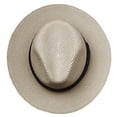 thumbnail image 1 of GILIGEGE Unisex Men Women Panama Bowler Hat With Black Band 1920S Short Brim Trilby Panama Hat Trilby Hat Casual Jazz Cap Straw Hat Floppy Beach Sun Visor Hat Party Accessories Fedora Hats A, 1 of 2