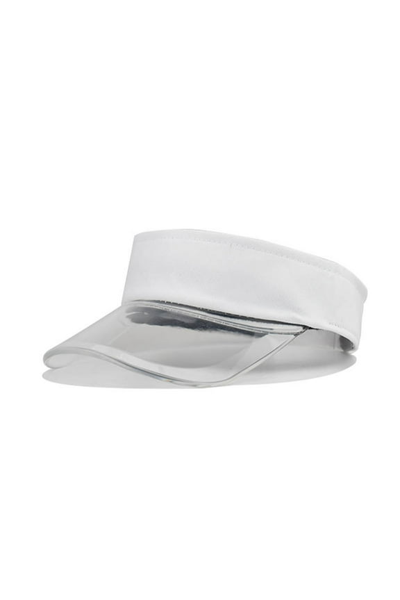 Unisex Plastic Sun Visors Hats Clear Cap for Men Women Sports Outdoor Large Brim Summer Beach Cap Sun Color Cap Transparent Fashion Solid Women Visor Caps
