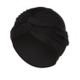 thumbnail image 1 of GILIGEGE Unisex Vintage Pleated Cross Twist Arab Chemo Turban, Soft Polyester Sleep Beanie Cap, Stretch Headband Hair Cover for Cancer Hair Loss, Breathable Daily Night Headwear for Men Women Black, 1 of 2
