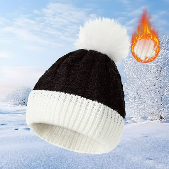 GILIGEGE Unisex Winter Beanie Hat Christmas Knitted Santa Hat Xmas Santa Claus Cap for Adults Christmas Hat Knit Santa Hat Winter Beanie Hat for Xmas Winter Holiday Party Dress Up