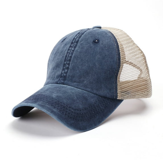 GILIGEGE Vintage Cotton Washed Baseball Caps Unstructured Low Profile Adjustable Distressed Dad Mesh Hat for Men Women Cotton Uni Embroidered Outdoor Caps Mesh Caps