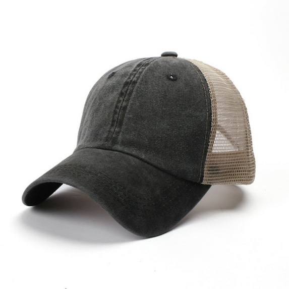 GILIGEGE Vintage Cotton Washed Baseball Caps Unstructured Low Profile Adjustable Distressed Dad Mesh Hat for Men Women Cotton Uni Embroidered Outdoor Caps Mesh Caps