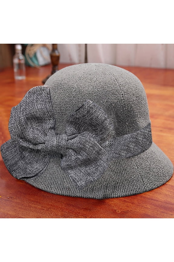 Vintage Floral Dress Cloche Hat 1920S Foldable Summer Beach Straw Bowler Hats Sun Church Hat for Women Fashion Women Sun Beach Hat Cap Summer Hat Fisherman Soft Bow Caps