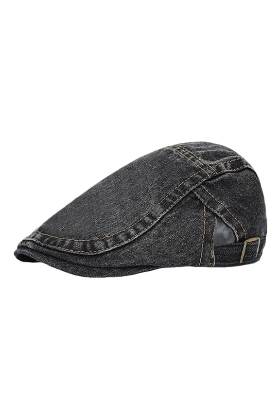 Vintage Washed Denim Berets Cap Unisex Denim Newsboy Hats Flat Ivy Gatsby Cabbie Driving Berets Hat Adjustable Newsboy Hats Flat Cap Hunting Cap for Men Women Casual Outdoor Dark Gray