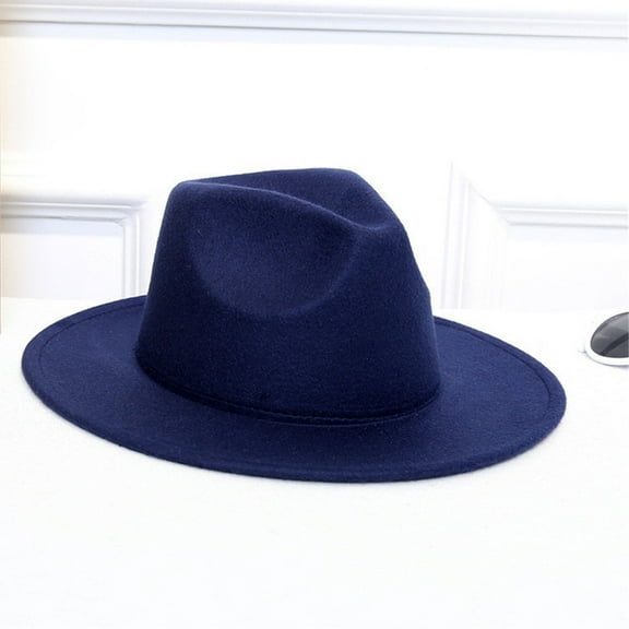 GILIGEGE Wide Brim Fedora Hats for Women & Men Classic Dress Panama Hat Adjustable Felt Hat Western Rancher Hat Women's Panama Outback Wide Hat Brim Crushable Wool Hat Caps