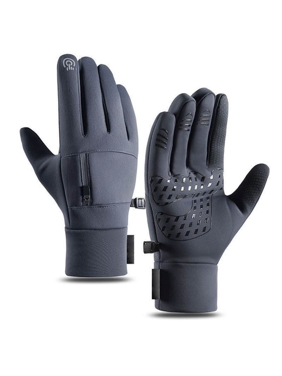 Winter Gloves for Men Women - Waterproof Thermal Glove for Cold Weather, Warm Gloves for Running Cycling, Snow Gloves with Touchscreen Finger Warm Windproof Warm Sports Work Gloves Grey L