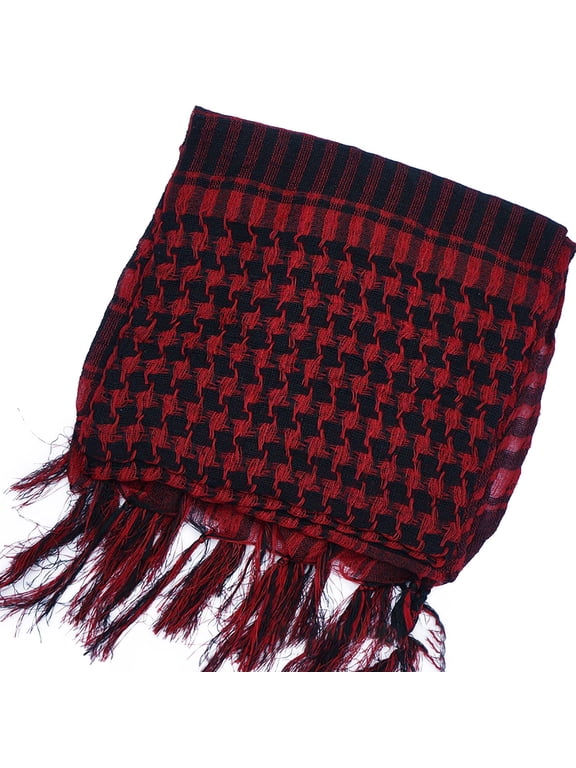 Winter Scarf for Women Scarf Cotton Plaid Head Neck Scarf with Tassel for Outdoor Camping Accessory Arab Plaid Fringe Lightweight Scarf Cotton Head Neck Scarf with Tassel for Outdoor Camping
