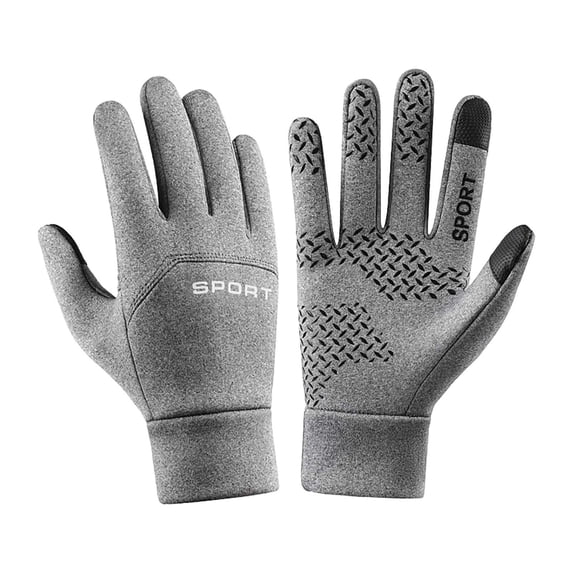 GILIGEGE Winter Thermal Touch Screen Gloves for Men Cold Weather Windproof Waterproof Anti-Slip Warm Liners Cycling Running Sporting Driving Outdoor Touch Fingers Protective Hand Warm Gear Grey