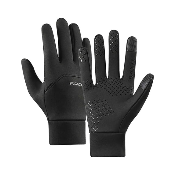 GILIGEGE Winter Thermal Touch Screen Gloves for Men Cold Weather Windproof Waterproof Anti-Slip Warm Liners Cycling Running Sporting Driving Outdoor Touch Fingers Protective Hand Warm Gear Black