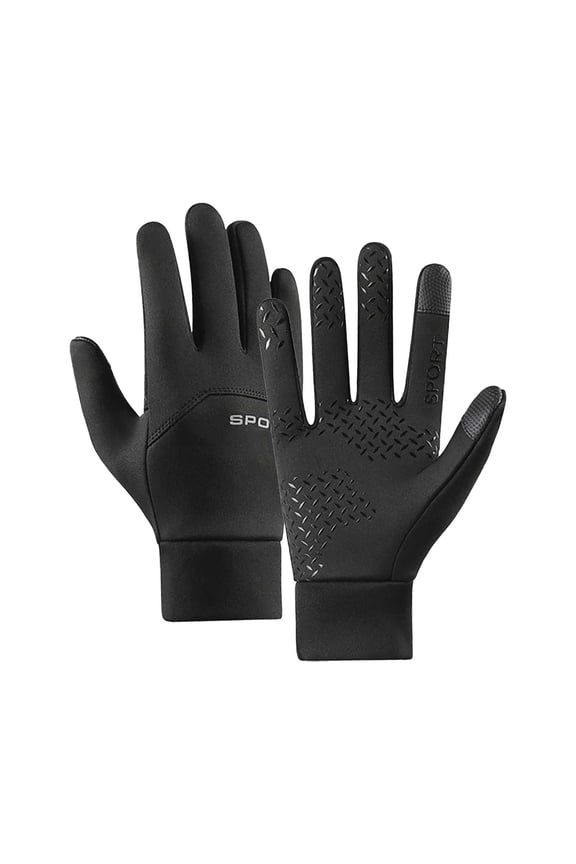 Winter Thermal Touch Screen Gloves for Men Cold Weather Windproof Waterproof Anti-Slip Warm Liners Cycling Running Sporting Driving Outdoor Touch Fingers Protective Hand Warm Gear Black