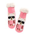 thumbnail image 1 of GILIGEGE Winter Weight Thermal Thick Knit Fleece-Lined Cozy Sherpa Lined Fuzzy Slipper Socks with Grippers Womens Christmas Fuzzy Slipper Socks Cute Print Xmas Sock Fluffy Sherpa Thermal Socks, 1 of 6