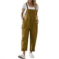 thumbnail image 1 of GILIGEGE Women Linen Overalls Jumpsuits Loose Fit Baggy Bib Rompers Casual Summer Outfits Trendy 2025​Women Long Pants Overalls Baggy Rompers Jumpsuits with Pockets Linen Overalls for Women Women's F, 1 of 6