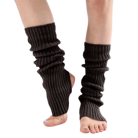 GILIGEGE Women Retro 80s Y2K Cable Ribbed Knit Leg Warmers, Neon Long Boot Socks, Soft Knitted Leg Covers, Classic Costume Accessories, Stylish Leg Warmers for Ballet, Dance, Yoga, Party & Daily Grey
