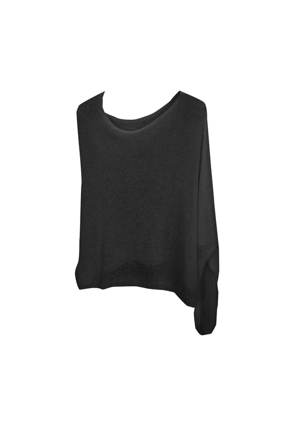 Women Sheer Poncho Top Shrug Pullover Knit Bolero Sweater Lightweight See Through Shawl Y2K Sheer Crochet Mesh Wrap Capelet,Off Shoulder Shawl Cover Up Beachwear for Beach Clothing Black