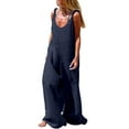 thumbnail image 1 of GILIGEGE Women's Casual Loose Overalls Jumpsuits One Piece Sleeveless Flowy Wide Leg Long Pant Rompers Wide Leg Overalls for Women Sleeveless Jumpsuits Suspender Overalls Loose Comfy Baggy Rompers, 1 of 7
