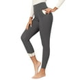 thumbnail image 1 of GILIGEGE Women's Casual Sherpa Lined Warm Leggings Thicken Heavy Jogger Pants,Leggings with Pockets for Women,High Waisted Winter Thermal Warm Sherpa Leggings,Tummy Control Yoga Pants Dark Grey XL, 1 of 6