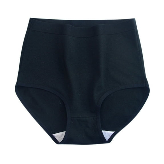 GILIGEGE Women's Cotton Bikini Panties,Breathable High-Cut Full Coverage Stretch Cool Underwear for Women Women's High Waisted Cotton Underwear Briefs Soft Full Coverage Black M