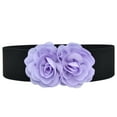 thumbnail image 1 of GILIGEGE Women's Elastic Wide Waist Belt, Large Double-Flower Stretchy Corset Sweet Elegant Waistband Belts Casual for Dress Women Stretchy Belt for Dresses Elastic Wide Waist Belt, 1 of 3