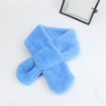 thumbnail image 1 of GILIGEGE Women's Fur Collar Scarf Winter Faux Fur Scarves for Women Cold Weather Solid Color Lady Neck Warmer Soft Wrap Scarf Blue One Size, 1 of 3