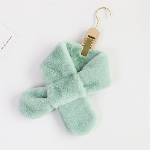 GILIGEGE Women's Fur Collar Scarf Winter Faux Fur Scarves for Women Cold Weather Solid Color Lady Neck Warmer Soft Wrap Scarf Mint Green One Size