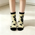 thumbnail image 1 of GILIGEGE Women's Halloween Print Fuzzy Crew Socks,Cozy Fluffy Warm Novelty Slipper Socks,Funny Holiday Themed Socks for Fall Winter,Ideal Halloween Gifts Yellow, 1 of 4